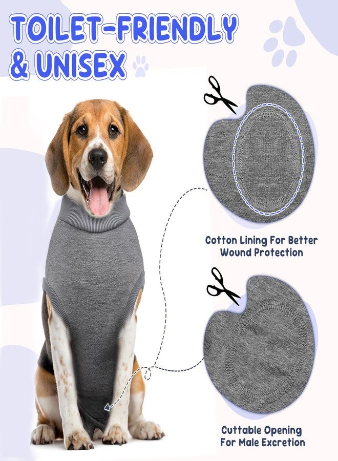 Lukovee Dogs Recovery Suit - Adjustable Dog Onesie for Female Male Dogs, Breathable Anti Licking Cone Alternative Surgery Pet Surgical Body Suit After Spay Abdominal Wounds Neuter (L, Gray) - Image 4